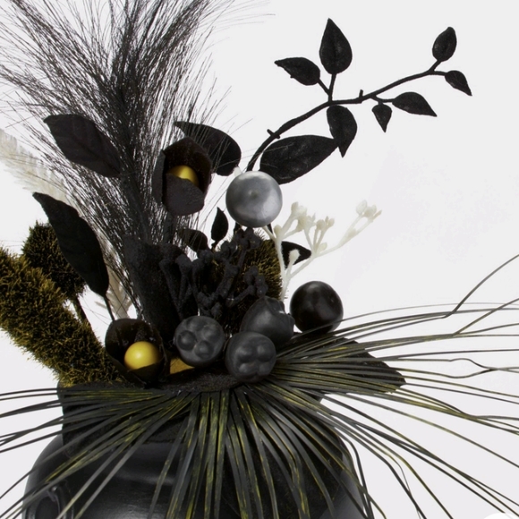 Target Halloween Hyde & EEK Cauldron Black Flowers Planter Creepy Plant Flower - Picture 2 of 6